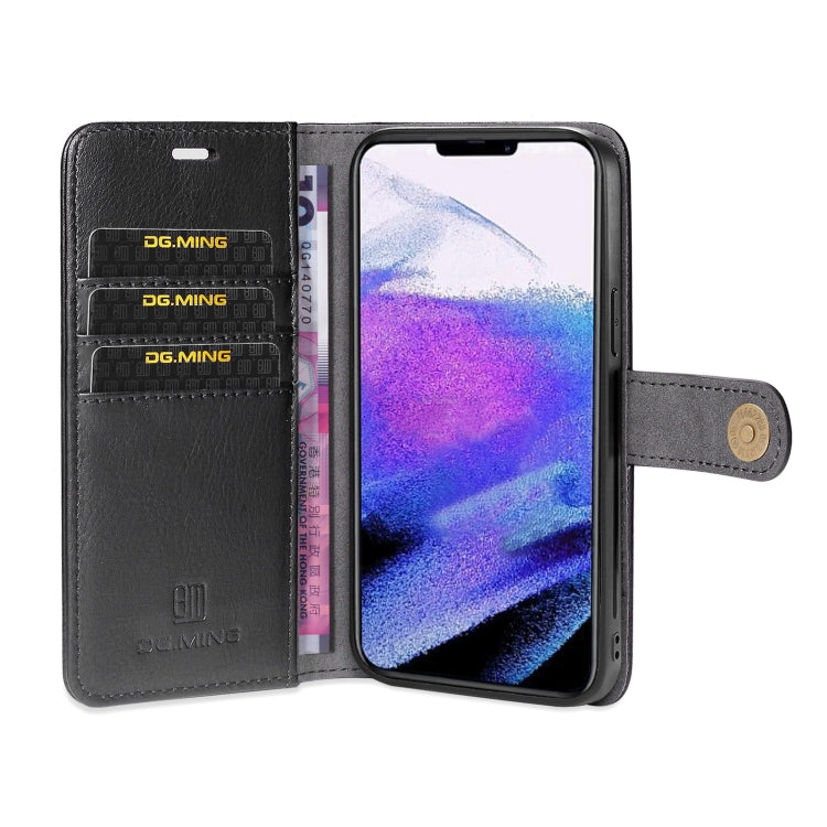 For iPhone 13 Pro DG.MING Crazy Horse Texture Flip Detachable Magnetic Leather Case with Holder & Card Slots & Wallet (Black) - iPhone 13 Pro Cases by DG.MING | Online Shopping UK | buy2fix
