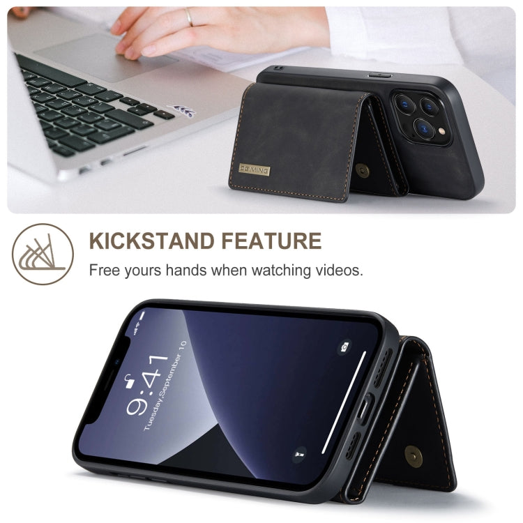 For iPhone 13 Pro DG.MING M1 Series 3-Fold Multi Card Wallet Shockproof Case with Holder Function (Black) - iPhone 13 Pro Cases by DG.MING | Online Shopping UK | buy2fix