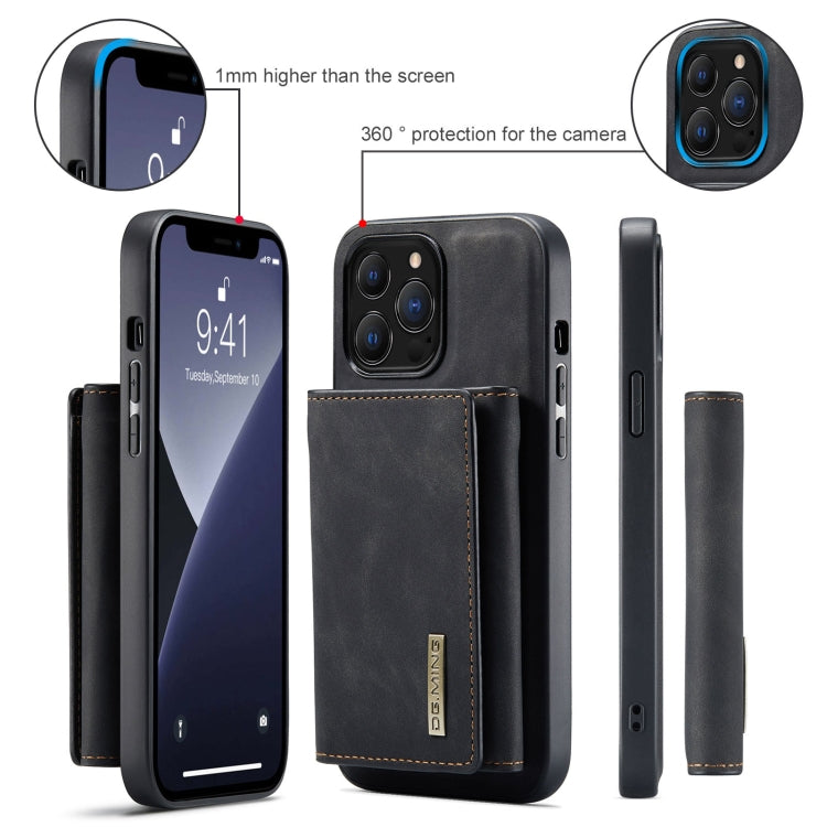 For iPhone 13 Pro DG.MING M1 Series 3-Fold Multi Card Wallet Shockproof Case with Holder Function (Black) - iPhone 13 Pro Cases by DG.MING | Online Shopping UK | buy2fix