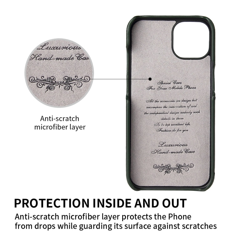 For iPhone 13 mini Fierre Shann Oil Wax Texture Genuine Leather Back Cover Case with 360 Degree Rotation Holder & Card Slot (Black) - iPhone 13 mini Cases by FIERRE SHANN | Online Shopping UK | buy2fix