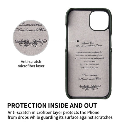 For iPhone 13 mini Fierre Shann Oil Wax Texture Genuine Leather Back Cover Case with 360 Degree Rotation Holder & Card Slot (Black) - iPhone 13 mini Cases by FIERRE SHANN | Online Shopping UK | buy2fix
