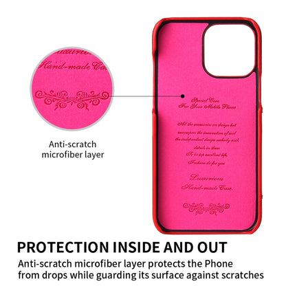 For iPhone 13 Pro Max Fierre Shann Oil Wax Texture Genuine Leather Back Cover Case with 360 Degree Rotation Holder & Card Slot (Red) - iPhone 13 Pro Max Cases by FIERRE SHANN | Online Shopping UK | buy2fix