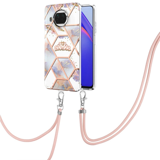 For Xiaomi Mi 10T Lite 5G Electroplating Splicing Marble Flower Pattern TPU Shockproof Case with Lanyard(Imperial Crown) - Xiaomi Cases by buy2fix | Online Shopping UK | buy2fix