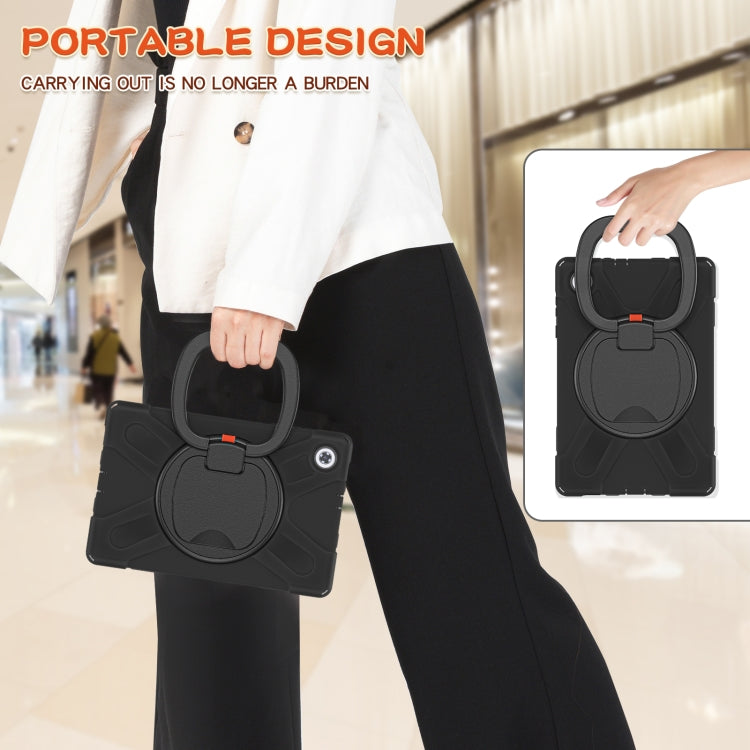 For Lenovo Tab M10 HD 2020 X306X/F Silicone + PC Protective Case with Holder & Shoulder Strap(Black) - Lenovo by buy2fix | Online Shopping UK | buy2fix