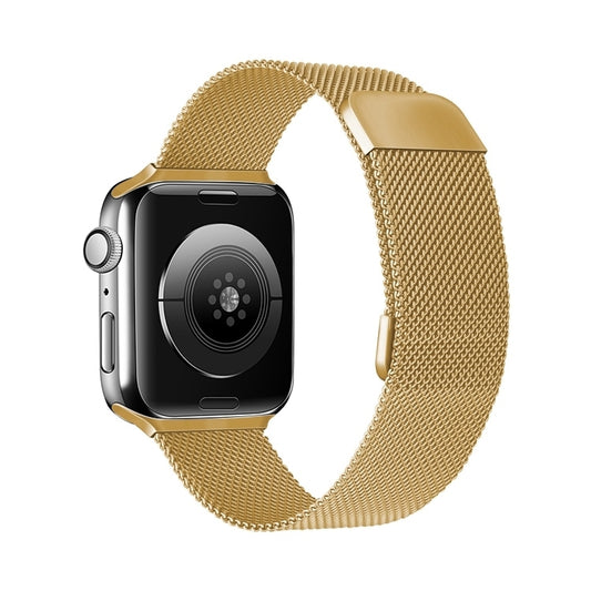 Adjustable Dual Section Milan Watch Band For Apple Watch Series 9&8&7 41mm / SE 3&SE 2&6&SE&5&4 40mm / 3&2&1 38mm(Gold) by buy2fix