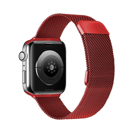 Adjustable Dual Section Milan Watch Band For Apple Watch Series 9&8&7 41mm / SE 3&SE 2&6&SE&5&4 40mm / 3&2&1 38mm(Wine Red) by buy2fix