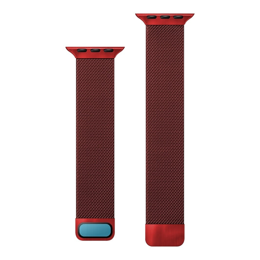 Adjustable Dual Section Milan Watch Band For Apple Watch Series 9&8&7 41mm / SE 3&SE 2&6&SE&5&4 40mm / 3&2&1 38mm(Wine Red) by buy2fix