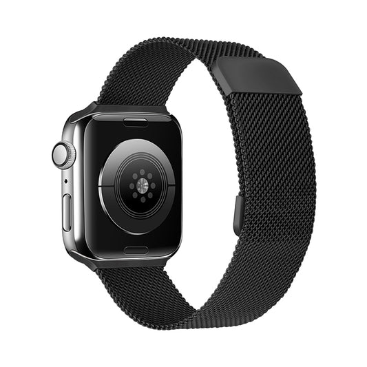 Adjustable Dual Section Milan Watch Band For Apple Watch Series 9&8&7 41mm / SE 3&SE 2&6&SE&5&4 40mm / 3&2&1 38mm(Black) by buy2fix