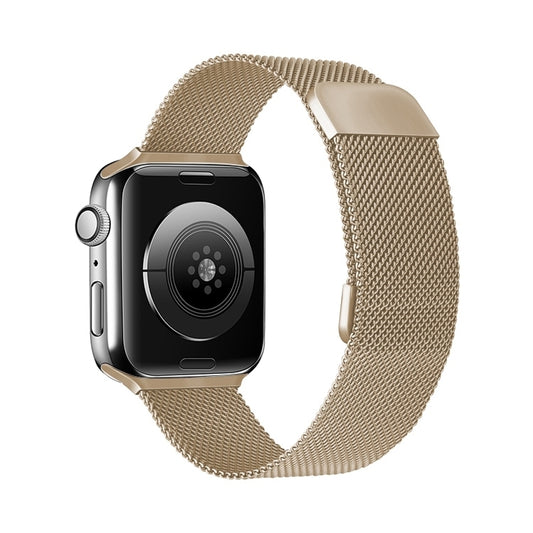 Adjustable Dual Section Milan Watch Band For Apple Watch Series 9&8&7 41mm / SE 3&SE 2&6&SE&5&4 40mm / 3&2&1 38mm(Vintage Gold) by buy2fix