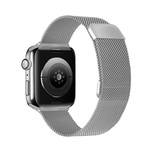 Adjustable Dual Section Milan Watch Band For Apple Watch Series 9&8&7 41mm / SE 3&SE 2&6&SE&5&4 40mm / 3&2&1 38mm(Silver) by buy2fix