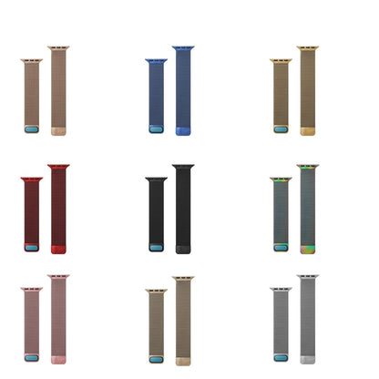 Adjustable Dual Section Milan Watch Band For Apple Watch Series 9&8&7 41mm / SE 3&SE 2&6&SE&5&4 40mm / 3&2&1 38mm(Rose Pink) by buy2fix