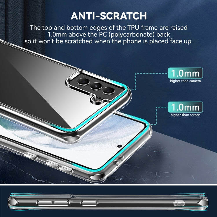 For Samsung Galaxy S21 FE TPU + PC Transparent Shockproof Protective Case by buy2fix