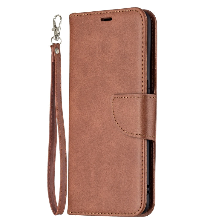 For OPPO Reno5 5G Retro Lambskin Texture Pure Color Horizontal Flip PU Leather Case with Holder & Card Slots & Wallet & Lanyard(Brown) by buy2fix
