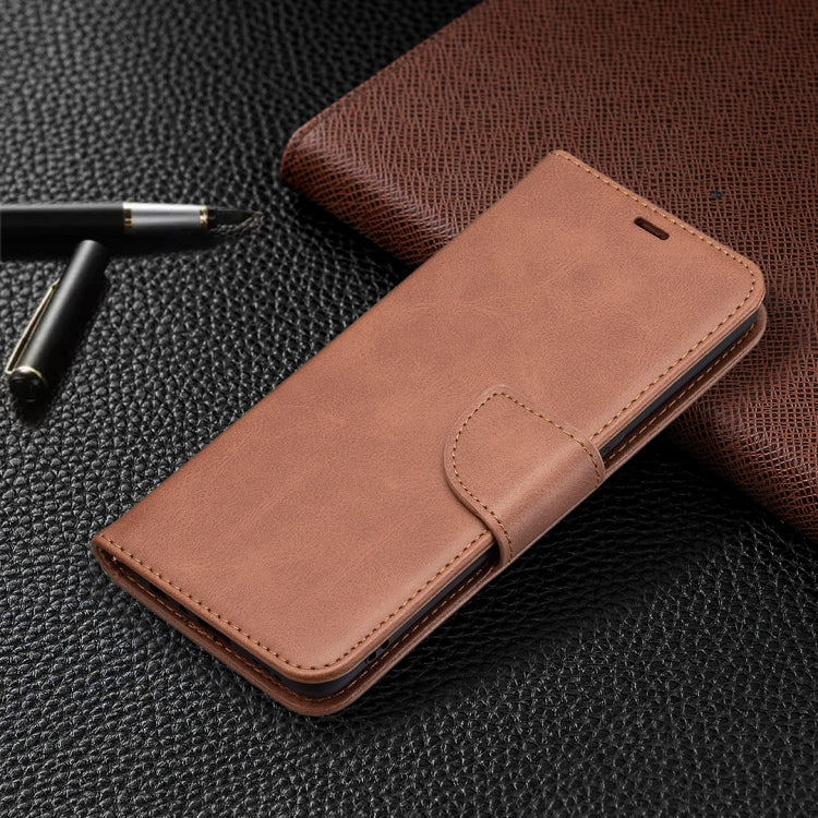 For OPPO Reno5 5G Retro Lambskin Texture Pure Color Horizontal Flip PU Leather Case with Holder & Card Slots & Wallet & Lanyard(Brown) by buy2fix