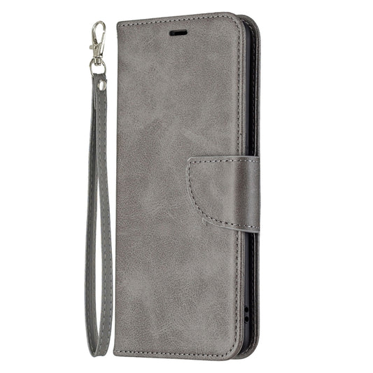 For OPPO Reno5 5G Retro Lambskin Texture Pure Color Horizontal Flip PU Leather Case with Holder & Card Slots & Wallet & Lanyard(Grey) by buy2fix
