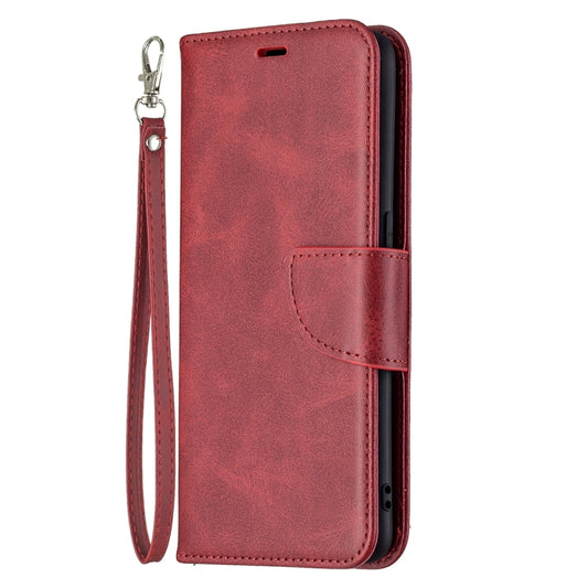 For OPPO Reno5 5G Retro Lambskin Texture Pure Color Horizontal Flip PU Leather Case with Holder & Card Slots & Wallet & Lanyard(Red) by buy2fix