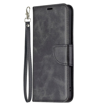 For OPPO Reno6 5G Retro Lambskin Texture Pure Color Horizontal Flip PU Leather Case with Holder & Card Slots & Wallet & Lanyard(Black) by buy2fix