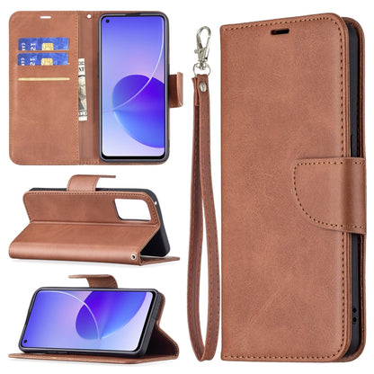 For OPPO Reno6 5G Retro Lambskin Texture Pure Color Horizontal Flip PU Leather Case with Holder & Card Slots & Wallet & Lanyard(Brown) by buy2fix