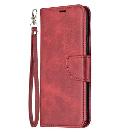 For OPPO Realme 8/Realme 8 Pro Retro Lambskin Texture Pure Color Horizontal Flip PU Leather Case with Holder & Card Slots & Wallet & Lanyard(Red) - Realme Cases by buy2fix | Online Shopping UK | buy2fix