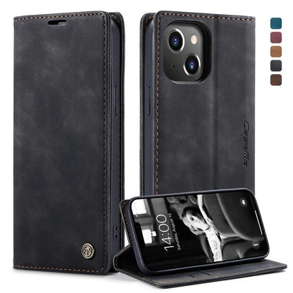 For iPhone 13 CaseMe-013 Multifunctional Retro Frosted Horizontal Flip Leather Case with Card Slot & Holder & Wallet(Black) - iPhone 13 Cases by CaseMe | Online Shopping UK | buy2fix