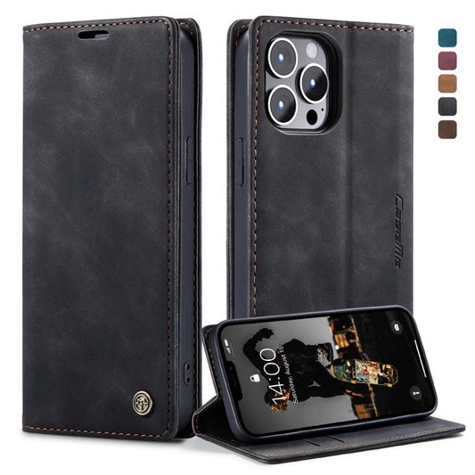 For iPhone 13 Pro Max CaseMe-013 Multifunctional Retro Frosted Horizontal Flip Leather Case with Card Slot & Holder & Wallet (Black) - iPhone 13 Pro Max Cases by CaseMe | Online Shopping UK | buy2fix