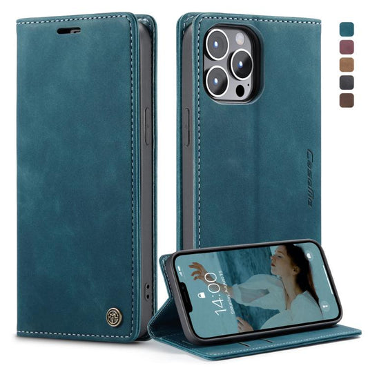 For iPhone 13 Pro Max CaseMe-013 Multifunctional Retro Frosted Horizontal Flip Leather Case with Card Slot & Holder & Wallet (Blue) - iPhone 13 Pro Max Cases by CaseMe | Online Shopping UK | buy2fix