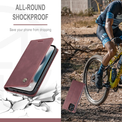 For iPhone 13 Pro Max CaseMe-013 Multifunctional Retro Frosted Horizontal Flip Leather Case with Card Slot & Holder & Wallet (Wine Red) - iPhone 13 Pro Max Cases by CaseMe | Online Shopping UK | buy2fix
