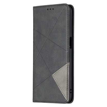 For OPPO A74 5G / A93 5G / A54 5G Rhombus Texture Horizontal Flip Magnetic Leather Case with Holder & Card Slots(Black) by buy2fix