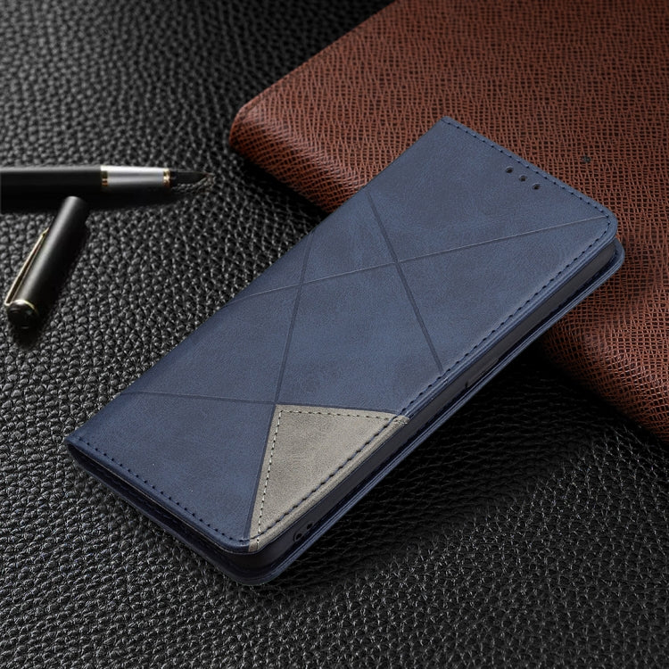 For OPPO A94 5G / F19 Pro Plus / Reno5 Z 5G Rhombus Texture Horizontal Flip Magnetic Leather Case with Holder &amp; Card Slots(Blue) by buy2fix