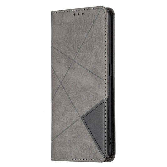 For OPPO A94 5G / F19 Pro Plus / Reno5 Z 5G Rhombus Texture Horizontal Flip Magnetic Leather Case with Holder & Card Slots(Grey) by buy2fix