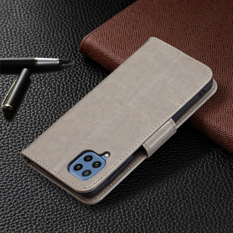 For Samsung Galaxy M32 Embossing Two Butterflies Pattern Horizontal Flip PU Leather Case with Holder & Card Slot & Wallet & Lanyard(Grey) by buy2fix