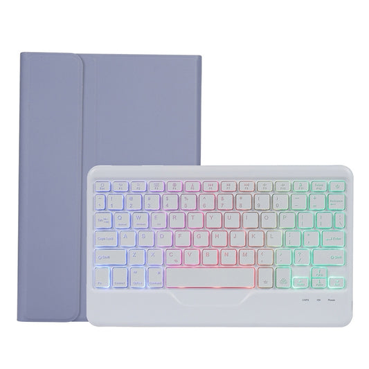 A0N5BS Ultra-thin Tri-color Backlight Detachable Lambskin Texture TPU Bluetooth Keyboard Leather Tablet Case with Holder For Xiaomi Pad 5 / 5 Pro(Purple) - Xiaomi Keyboard by buy2fix | Online Shopping UK | buy2fix