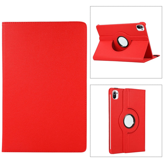 For Xiaomi Pad 5 Pro / Pad 5 360 Degree Rotation Litchi Texture Flip Leather Case with Holder(Red) by buy2fix