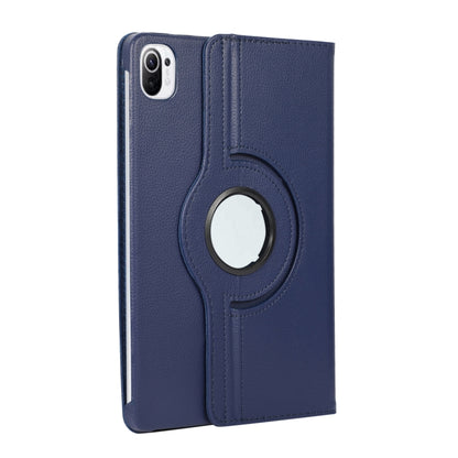 For Xiaomi Pad 5 Pro / Pad 5 360 Degree Rotation Litchi Texture Flip Leather Case with Holder(Blue) by buy2fix