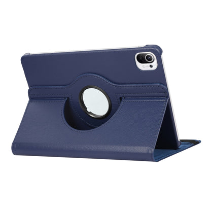 For Xiaomi Pad 5 Pro / Pad 5 360 Degree Rotation Litchi Texture Flip Leather Case with Holder(Blue) by buy2fix