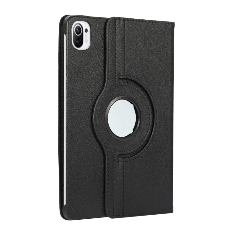 For Xiaomi Pad 5 Pro / Pad 5 360 Degree Rotation Litchi Texture Flip Leather Case with Holder(Black) by buy2fix