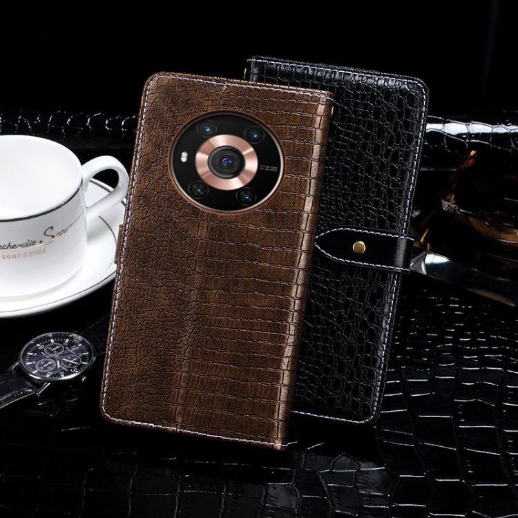 For Honor Magic3 idewei Crocodile Texture Horizontal Flip Leather Case with Holder & Card Slots & Wallet(Dark Blue) - Honor Cases by idewei | Online Shopping UK | buy2fix