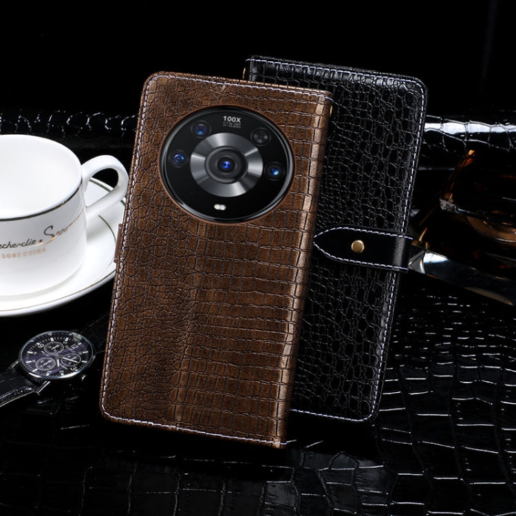 For Honor Magic3 Pro idewei Crocodile Texture Horizontal Flip Leather Case with Holder & Card Slots & Wallet(Black) - Honor Cases by idewei | Online Shopping UK | buy2fix