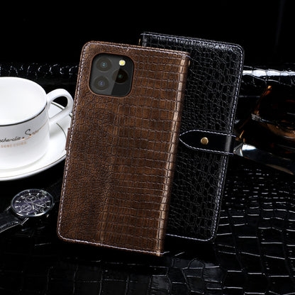 For Oukitel C21 Pro idewei Crocodile Texture Horizontal Flip Leather Case with Holder & Card Slots & Wallet(Black) - More Brand by idewei | Online Shopping UK | buy2fix