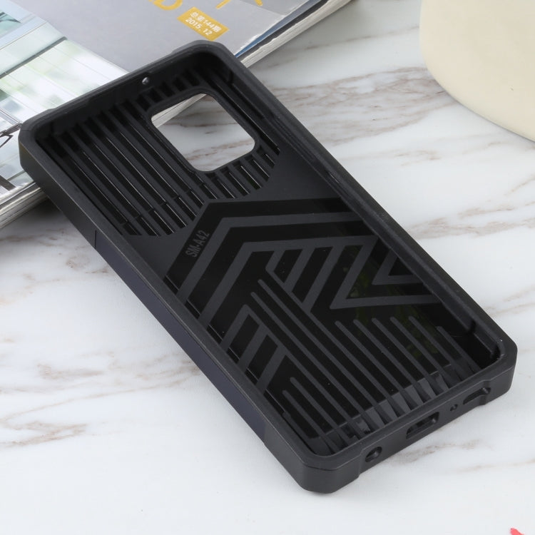 For Samsung Galaxy A42 5G Sliding Camera Cover Design PC + TPU Shockproof Case with Ring Holder & Card Slot(Blue) by buy2fix