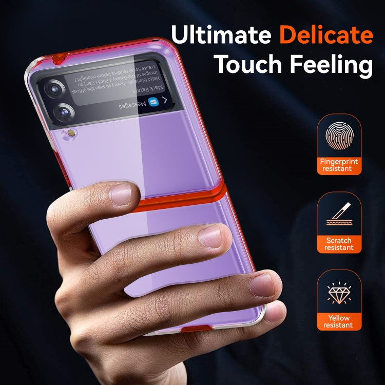 For Samsung Galaxy Z Flip3 5G Simple All-inclusive Clear Crystal PC +TPU Shockproof Case(Red) by buy2fix