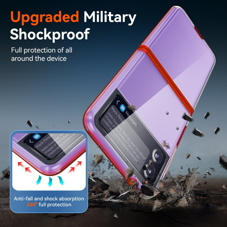 For Samsung Galaxy Z Flip3 5G Simple All-inclusive Clear Crystal PC +TPU Shockproof Case(Red) by buy2fix