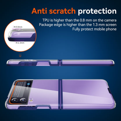 For Samsung Galaxy Z Flip3 5G Simple All-inclusive Clear Crystal PC +TPU Shockproof Case(Blue) by buy2fix