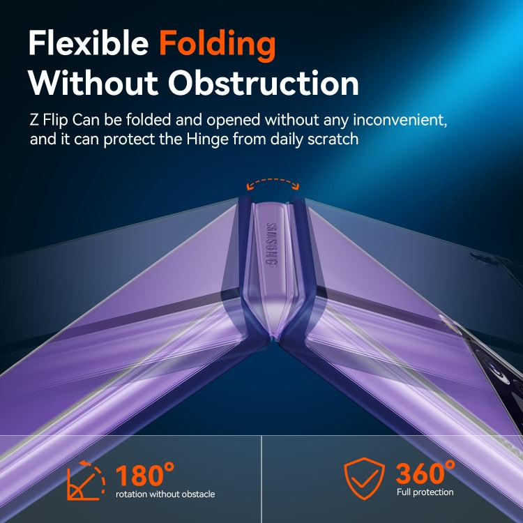 For Samsung Galaxy Z Flip3 5G Simple All-inclusive Clear Crystal PC +TPU Shockproof Case(Blue) by buy2fix