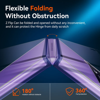 For Samsung Galaxy Z Flip3 5G Simple All-inclusive Clear Crystal PC +TPU Shockproof Case(Blue) by buy2fix