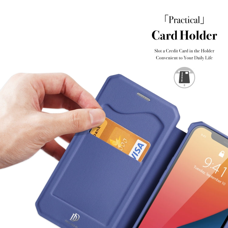 For iPhone 13 Pro DUX DUCIS New Skin X Series PU + TPU Horizontal Flip Leather Case with Holder & Card Slots (Blue) - iPhone 13 Pro Cases by DUX DUCIS | Online Shopping UK | buy2fix