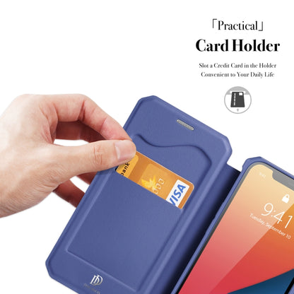 For iPhone 13 Pro DUX DUCIS New Skin X Series PU + TPU Horizontal Flip Leather Case with Holder & Card Slots (Blue) - iPhone 13 Pro Cases by DUX DUCIS | Online Shopping UK | buy2fix