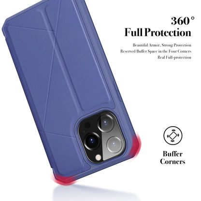 For iPhone 13 Pro DUX DUCIS New Skin X Series PU + TPU Horizontal Flip Leather Case with Holder & Card Slots (Blue) - iPhone 13 Pro Cases by DUX DUCIS | Online Shopping UK | buy2fix