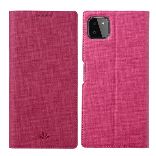 For Samsung Galaxy A22 5G ViLi DMX Series Shockproof TPU + PU Leather Magnetic Attraction Horizontal Flip Case with Card Slot & Holder(Rose Red)