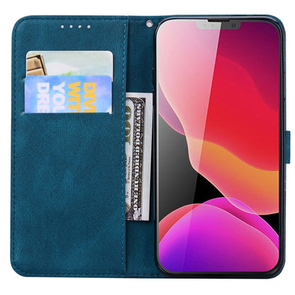 For iPhone 13 mini Retro Skin Feel Butterflies Embossing Horizontal Flip Leather Case with Holder & Card Slots & Wallet (Blue) by buy2fix